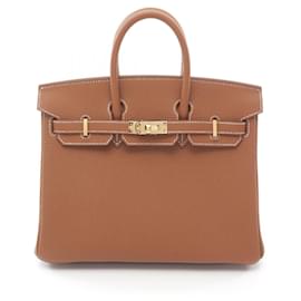 Hermès-Hermes Birkin 25 Handbag-Brown,Golden