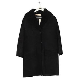 Marni Schwarzer Ledermantel Schwarz