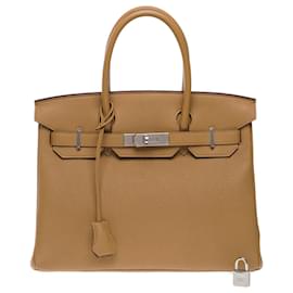 Hermès-HERMES Birkin 30 Bag in Brown Leather - 102510-Brown