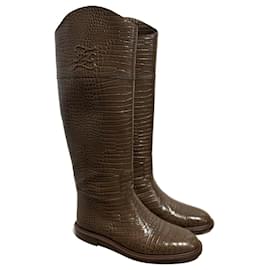 Fendi-FENDI Boots T.EU 39 Leather-Brown