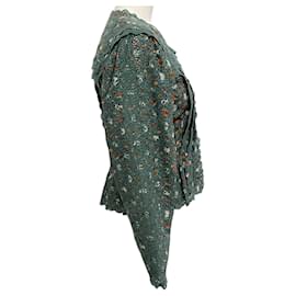 Ulla Johnson-Ulla Johnson Sage Green Floral Mina Blouse-Green