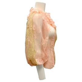 Dolce & Gabbana-Dolce & Gabbana Blush Pink / Beige Lace Blouse-Pink