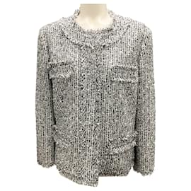 Michael Kors-Michael Kors White / Black Fall 2013 Tweed Jacket-White