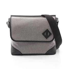 Hermès-Hermes Canvas Shoulder Bag-Brown,Black