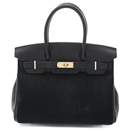 Hermès-Hermes Birkin 30 Handbag in Black Swift Leather-Black