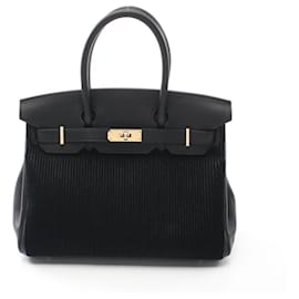 Hermès-Hermes Birkin 30 Handbag in Black Swift Leather-Black