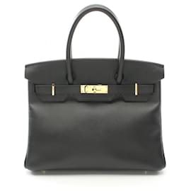Hermès-Hermes Birkin 30 Handbag in Black Epsom Leather-Black