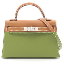 Hermès-Hermes Mini Kelly 2 Handbag-Brown,Golden