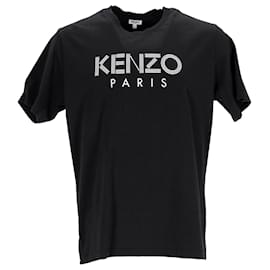Kenzo-Kenzo Logo T-Shirt in Black Cotton-Black