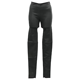 Balenciaga- Balenciaga Paneled Skinny Pants in Black Leather-Black