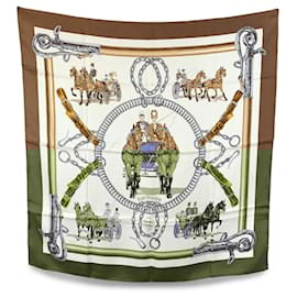 Hermès-Hermes Paris Vintage Silk Scarf Equipages 1973 Philippe Ledoux-Brown