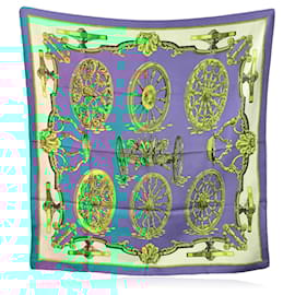 Hermès-Hermes Paris Vintage Silk Scarf Roues de Canon 1967 Latham-Turquoise