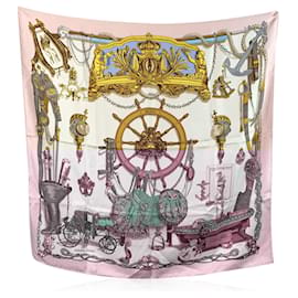 Hermès-Hermes Paris Vintage Pink Silk Scarf Musee 1962 Philippe Ledoux-Pink