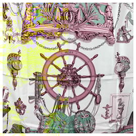 Hermès-Hermes Paris Vintage Pink Silk Scarf Musee 1962 Philippe Ledoux-Pink