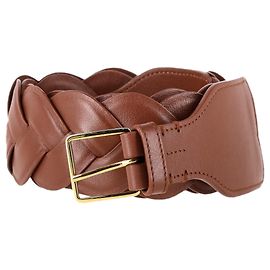 Cinto skinny trançado Altuzarra em couro de bezerro marrom Marrom Vermelho