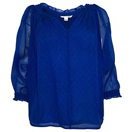 Diane von Furstenberg Bluse aus blauer Seide Blau