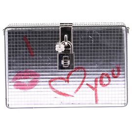 DOLCE & GABBANA Clutch-Taschen T. Lackleder Silber