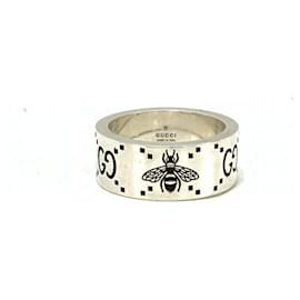 Anillo grabado Gucci Bee Azul