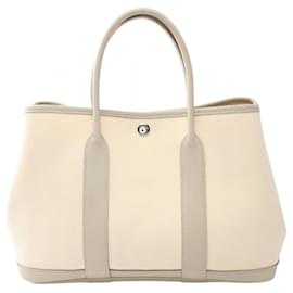 Hermès-Sac Tote TPM Hermes Garden-Marron,Écru
