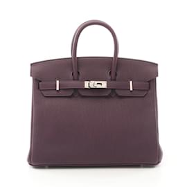 Hermès-Hermes Birkin 25 Handbag in Purple Togo Leather-Purple