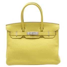 Hermès-Hermes Birkin 30 Handbag in Lime and Yellow-Golden,Yellow