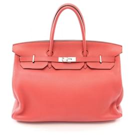 Hermès-Hermes Birkin 40 Handbag in Red-Red