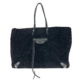 Balenciaga-Sac fourre-tout en cuir mouton noir Balenciaga-Noir