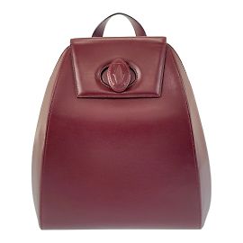 Mochila de cuero burdeos de la línea Must de Cartier Burdeos