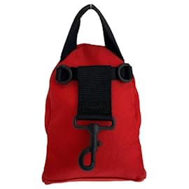 Balenciaga-Balenciaga Explorer Red Black Nylon Crossbody Shoulder Bag-Black,Red