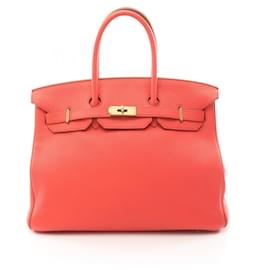 Hermès-Hermes Birkin 35 Handbag in Pink Togo Leather-Pink