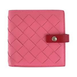 Bottega Veneta-Bottega Veneta Intrecciato Pink Red Leather Wallet-Pink,Red