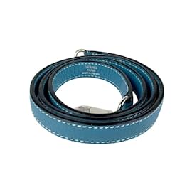 Hermès-Hermes Blue Jean Taurillon Clemence Shoulder Strap-Blue