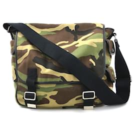 Saint Laurent-Saint Laurent Khaki Canvas Shoulder Bag-Khaki