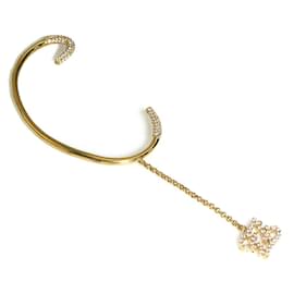 Fendi-Fendi Gold Metal Earcuff Earrings-Golden
