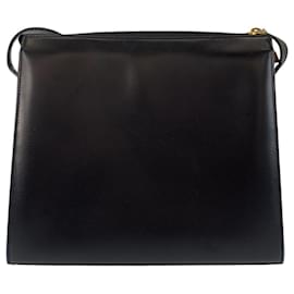 Christian Dior-Christian Dior Vintage Black Leather Crossbody Bag-Black