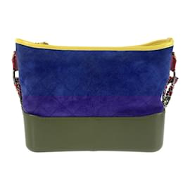 Chanel-Chanel Gabrielle de Chanel Suede Leather Shoulder Bag-Red,Blue,Yellow