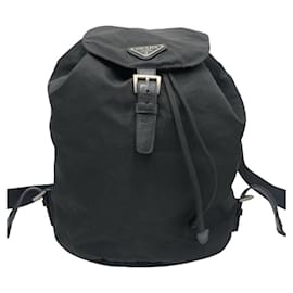 Prada-Prada Nylon Tessuto Logo Backpack-Black