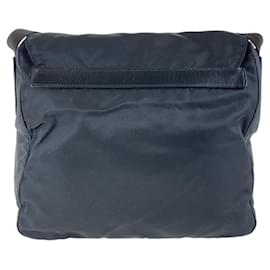 Prada-Prada Nylon Tessuto Triangle Logo Shoulder Bag-Black
