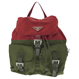 Prada-Prada Nylon Tessuto Logo Backpack-Red