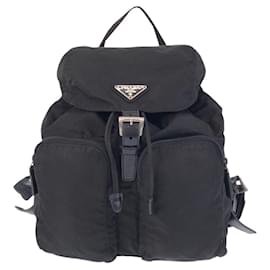 Prada-Prada Nylon Tessuto Logo Backpack-Black