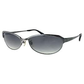 Autre Marque-Ray-Ban Silver Black Metal Oval Sunglasses-Other
