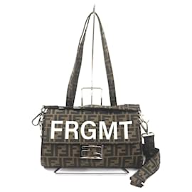Fendi-FENDI ZUCCA BAGUETTE 3WAY TOTE Bag-Brown