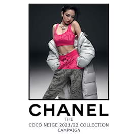 Chanel-NWT Chanel Logo 21N Coco Neige Black Grey Cashmere Bottoms Lounge Pants FR 38-Black,Grey