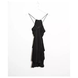 Yves Saint Laurent-Mid-length silk dress-Black