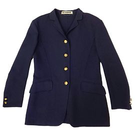 Blue jacket with golden buttons Jil Sander Blue Navy blue