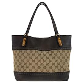 Gucci-Gucci Bamboo Brown Tote Bag-Brown