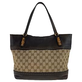 Gucci-Gucci Bamboo Brown Tote Bag-Brown