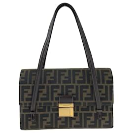Fendi-Fendi Vintage Zucca Pattern Brown Canvas Shoulder Bag-Brown