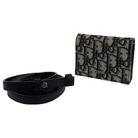 Christian Dior-Christian Dior Dior Oblique Trotter Navy Shoulder Bag-Navy blue