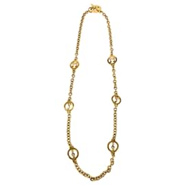 Céline-Celine Gold Metal Musical Note Motif Necklace-Golden